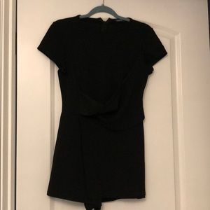 NWT Black boohoo skort front romper